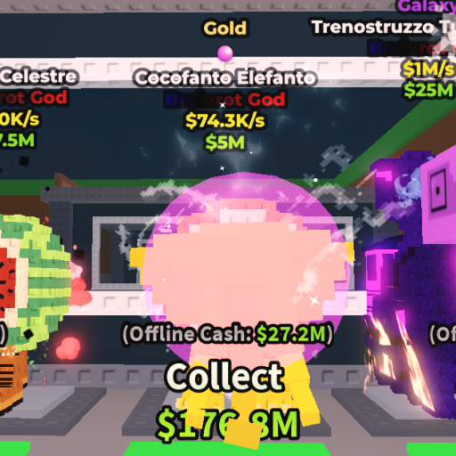 Cocofanto Elefanto - Brainrot God - Gold, Bubble Gum - 74.3K/s - (SS1)